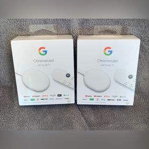 Google Chromecast with Google TV White Brand New (GA01919-US)-Lot of 2